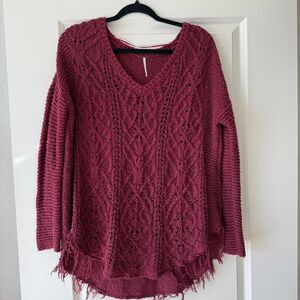 Free People Maroon Sweater
